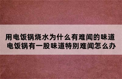 用电饭锅烧水为什么有难闻的味道 电饭锅有一股味道特别难闻怎么办